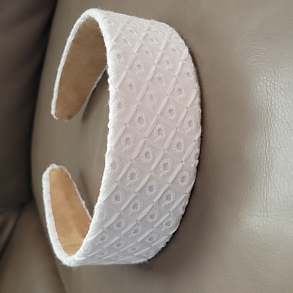 White House Black Market White Eyelet Headband